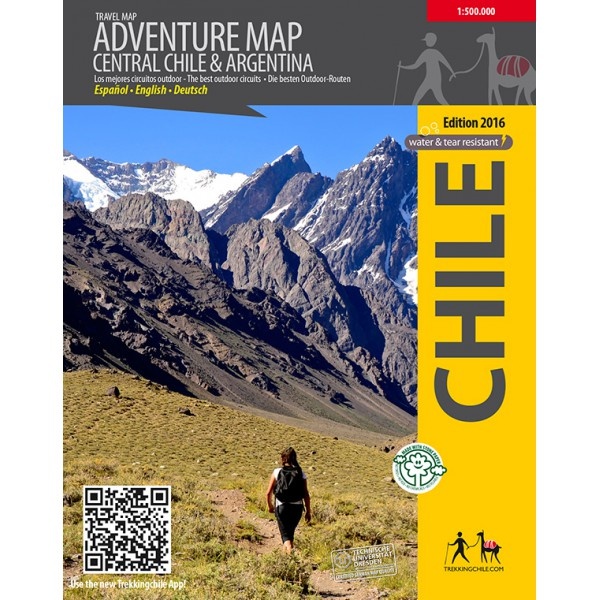 Adventure map Central Chile & Argentina 1:500.000 9789568925369  Viachile Editores Trekking Maps  Landkaarten en wegenkaarten Argentinië, Chili