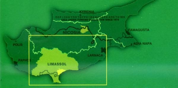 Limassol (13) 9789604486700  Orama Cyprus 1:100.000  Landkaarten en wegenkaarten Cyprus