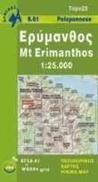 08.61  Mount Erimanthos 9789608195684  Anavasi Topo 25  Wandelkaarten Peloponnesos