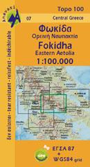 AN 07  Fokidha Upland Nafpaktia 1:100.000 9789608195714  Anavasi Topo 100  Landkaarten en wegenkaarten Midden-Griekenland