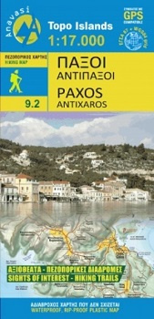 09.2  Paxos en Antipaxos  1:20.000 9789609137997  Anavasi Island Maps  Landkaarten en wegenkaarten Ionische Eilanden