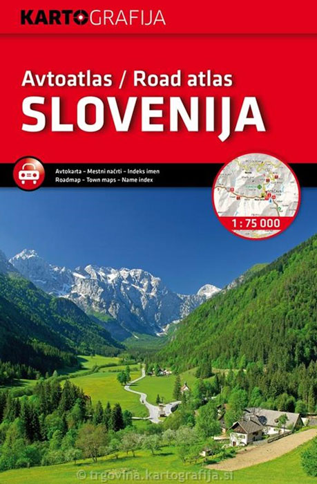 Slovenië | wegenatlas - autoatlas 1:75.000 9789619329320  Kartografija   Wegenatlassen Slovenië