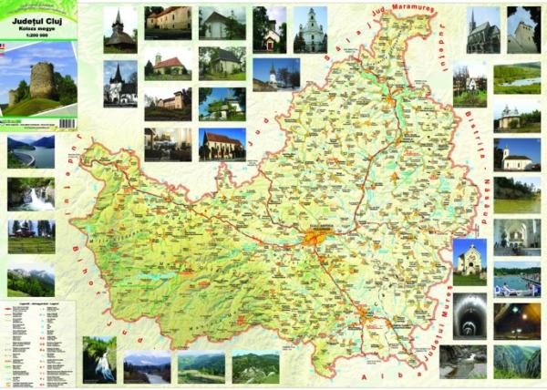 Cluj County (Judet Cluj) 1:200.000 9789738700635  Dimap   Landkaarten en wegenkaarten Roemenië, Moldavië