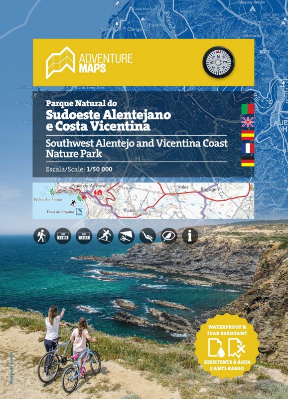 wandelkaart Parque Natural do Sudoeste Alentejano e Costa Vicentina 1:50.000 9789895405220  Adventure Maps   Wandelkaarten Zuid-Portugal, Algarve
