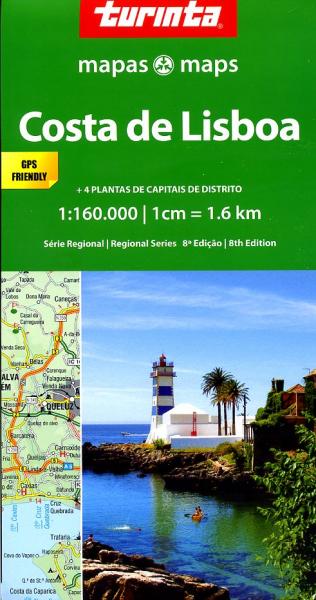 Costa de Lisboa 1:160.000 9789895560967  Turinta   Landkaarten en wegenkaarten Lissabon en omgeving