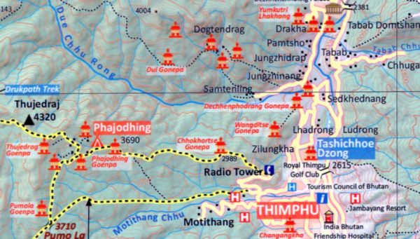 Jhomolhari Trek 1:200.000 9789937649162 Bart Jordans Nepa Maps Wandelkaarten Nepal  Landkaarten en wegenkaarten, Wandelkaarten Bhutan en Sikkim