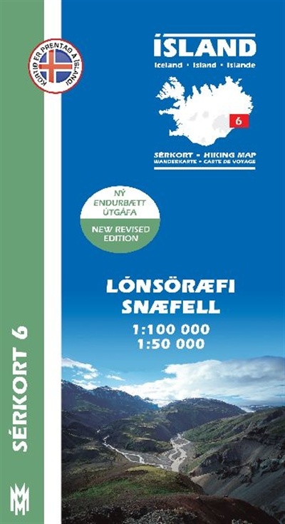 SK-06  Lónsöræfi – Snæfell  1:100.000 / 1:50.000 9789979330370  Mal og Menning Sérkort  Wandelkaarten IJsland