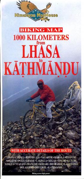 1000 Kms.: Lhasa - Kathmandu / Biking Map 1:400t. 9789993323570  Himalayan MapHouse   Fietskaarten Tibet