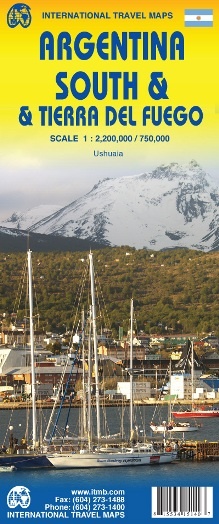 Zuid-Argentinië en Tierra del Fuego | landkaart, autokaart 1:2mln./1:750d 9871553415143  ITM   Landkaarten en wegenkaarten Argentinië
